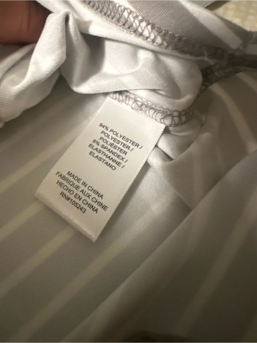 Nordstorm Bobeau Light Gray & White Striped Long Sleeve Tee